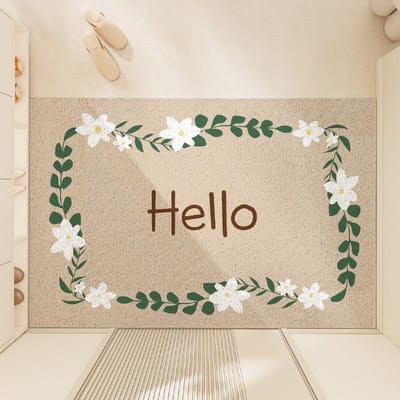 Moderne Eenvoudige Mat Entree Deur Vuil Draadring Ins Huishoudelijke Entree Deur Zand Stof Verwijdering Antislip Mat 45*75cm white