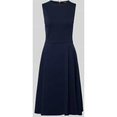 Knie-lange jurk van viscosemix met riem Model 'CHARLEY'