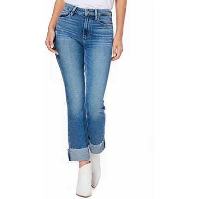 PAIGE Cindy Raw Wide Cuff Tina Maat: W24 | Flared Jeans Outlet | Dames | Blauw