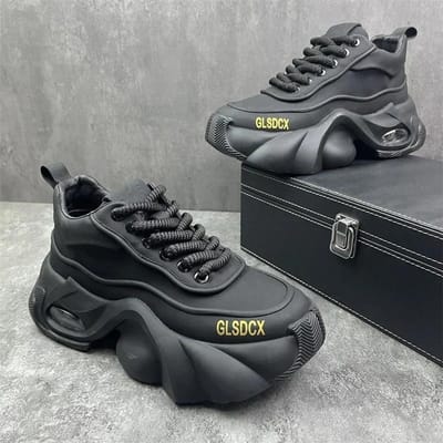 Designerstijl Herenschoenen Herfst Winter Comfortabele Heren Dikke Platform Sneakers Mode Casual Schoenen Sportschoenen Tenis 39 gray
