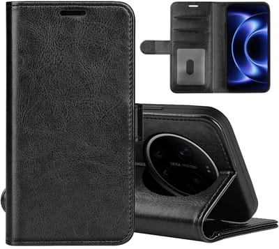 MobyDefend Hoesje - Geschikt voor Xiaomi 17 Ultra - Wallet Book Case (Sluiting Achterkant) - Zwart