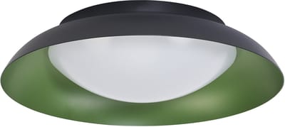 OSRAM Orbis Plate LED plafondlamp, zwart-groen, 19W, 1000lm, 3000K, 310mm, 830 vriendelijk warm wit, dimbaar in 3 niveaus door te trappen, IP20 bescherming, inclusief montageschroeven en pluggen