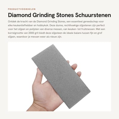 Dailygoods- Slijpsteen Dunne Diamant 2000 Grit - Slijpsteen voor Messen - Wetsteen - Polijsten - Handzaam Gereedschap - Duurzaam Materiaal - Slijpblok