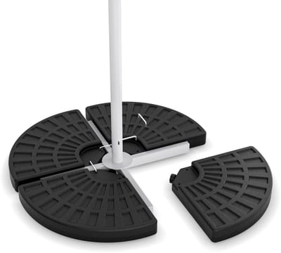 Tristar Parasoltegels - 100x100cm - 4 Tegels - Parasolvoet voor Kruisvoet - Vulbaar tot 52 Liter - Zwart - PA-7907