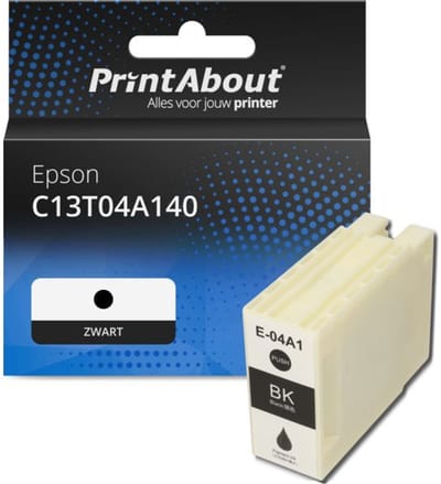 PrintAbout huismerk Inktcartridge C13T04A140 Zwart Extra hoge capaciteit Geschikt voor Epson
