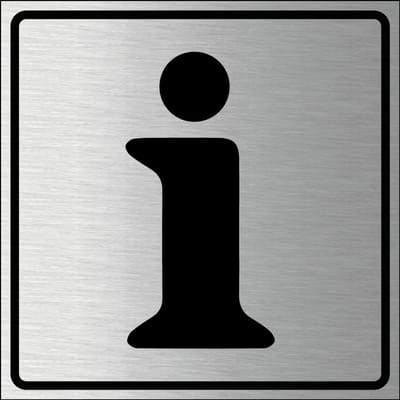 Info bordje, geborsteld aluminium 150 x 150 mm