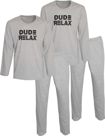 Aprox Heren Pyjama - Pyjama Set - DUO-PACK - Grijs Melange - Maat L