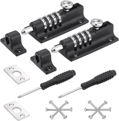 Dailygoods- Combinatievergrendelingsbout 2 Stuks - Zware Poortbout - Roestvrij Staal - 4-Cijferig Combinatieslot - Zinklegering - Weerbestendig - Poortsleutel