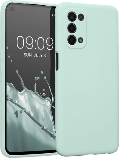 kwmobile telefoonhoesje geschikt voor Oppo A74 (5G) / A54 (5G) - Hoesje voor smartphone - Precisie camera uitsnede - TPU back cover in cool mint