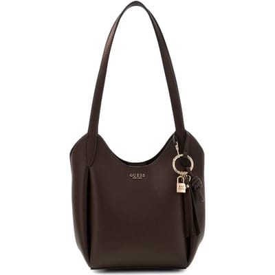 GUESS schoudertas Melody Bucket Brown donkerbruin