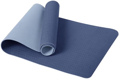Yogamat, fitnessmat, antislip, trainingsmat, sport, turn, pilates, mat, vloerturnmat met draagriem, 183 x 61 x 0,6 cm (marine/blauw)