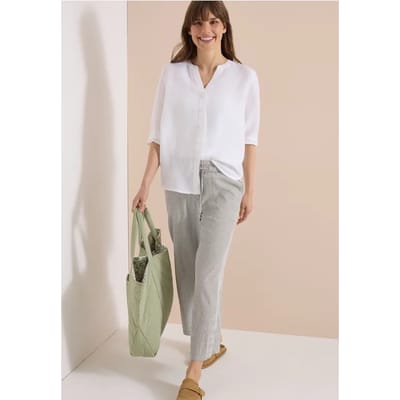 7/8 Wide Legs broek in seersucker kwaliteit
