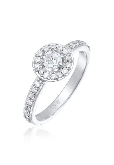 Elli - Ring - Dames verlovingsring klassiek met zirkonia kristallen in 925 sterling zilver - Dames