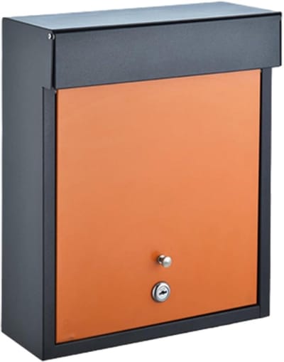 Brievenbus met slot - Postbak Buitenpostbak - Post ontvangen - Waterdicht metaal - 30 x 13 x 36.5 cm - Oranje