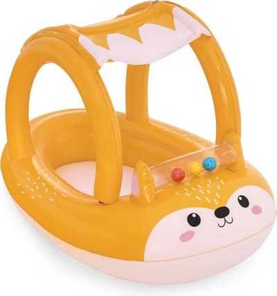 Bestway Opblaasbare Kinderboot Eend met Geluid 109x99 cm +3 Jaar Strand en Zwembad 34151