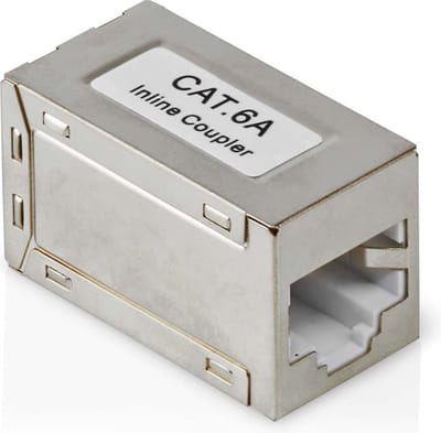 Netwerk koppelstuk - RJ45 female - Cat 6a - STP - Afgeschermd - Zilver - Allteq