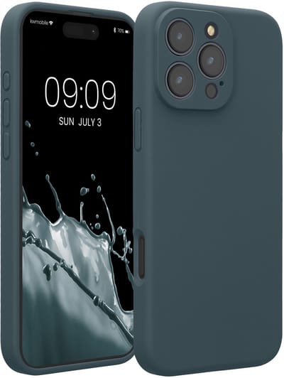 kwmobile telefoonhoesje geschikt voor Apple iPhone 16 Pro Max - TPU backcover met siliconen coating - Smartphone case in leisteen