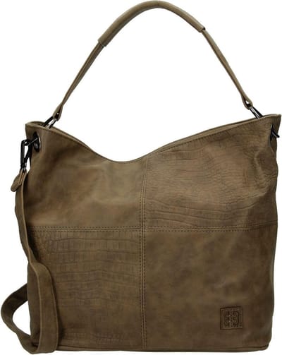Enrico Benetti Omhang Hand & Schoudertas Buideltas Donker Taupe Trendy Handig Formaat