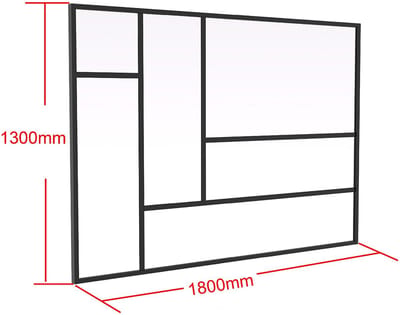 Vente-unique Glazen designbinnenraam van thermisch gelakt aluminium 180x130 cm (B x H) - Zwart - ARTENA