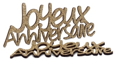 ARTYFETES - 4 gouden glitter houten "Happy Birthday" decoraties voor feest