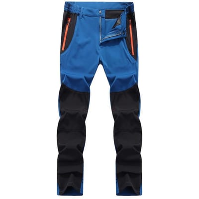Contrasterende Kleur Design Broek Duurzame Waterdichte Outdoor Broek met Elastische Taille Zakken voor Vissen Klimmen Wandelen Heren L