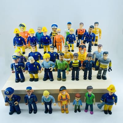8/15 stuks Gewricht Beweegbaar Brandweerman Sam Brandweervrouw Collectie Model Figuur Speelgoed Cartoon Actie Figuren voor Kinderen Diy Verjaardagscadeau yellow