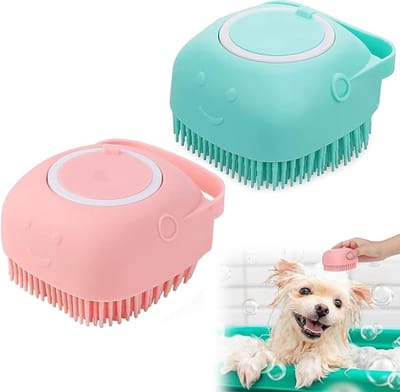 Narimano® Huisdier Hondenshampoo Borstel, Badborstel Van Zachte Siliconen, Massaborstel Voor Honden,Hond Kat Bad Shampooborstel Bubble Brush Voor Baden,Voor Huisdieren Honden Katten