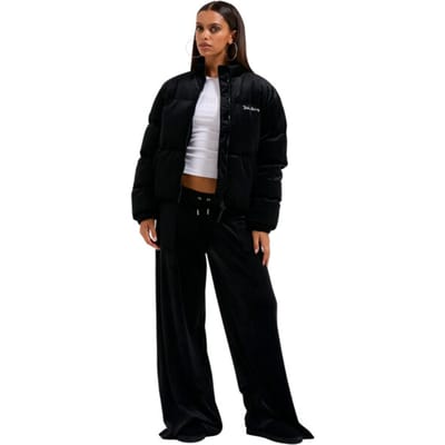 Juicy Couture Margo Juicy Velour Puffa Jacket ZWART - Maat M