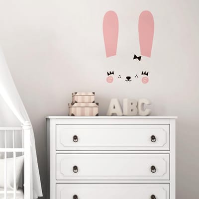 Muurstickers - Lachend Konijn - Transparante Achtergrond - 100x50cm
