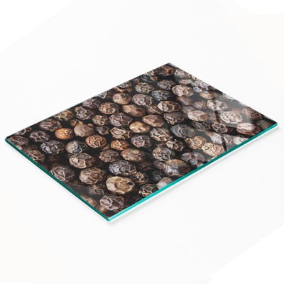 Multifunctionele decoratieve glazen snijplank voor de keuken, peperkorrels, 80x52 cm