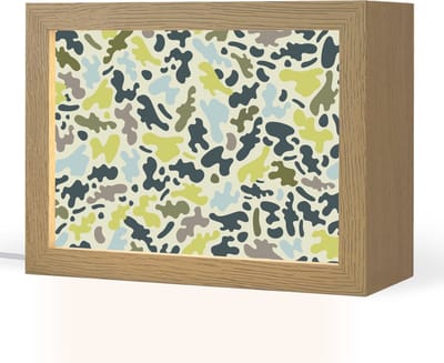 Nachtlampje 20x15 cm - Kinder lampje - Camouflage - Groen - Blauw - Jongens - Kinderen - Tafellamp kinderkamer - Slaapkamer lamp - Bedlamp kinderen - Kinderlampje stopcontact - Wandlamp babykamer - Nachtlampjes