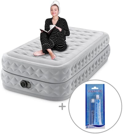 Intex Twin Supreme Air-Flow Luchtbed met ingebouwde pomp | Eenpersoons | 191 x 99 x 51 cm | Inclusief reparatiekit