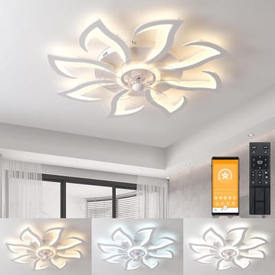UnicLamps LED Bluetooth - 10 Sterren Plafondlamp Wit - Met Afstandsbediening - Smart lamp - Dimbaar Met App - Woonkamerlamp - Moderne lamp - Plafoniere