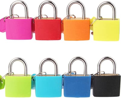 8 stuks bagagesloten met sleutels - Mini hangsloten voor koffer, rugzak en kluis - Gekleurde reissloten