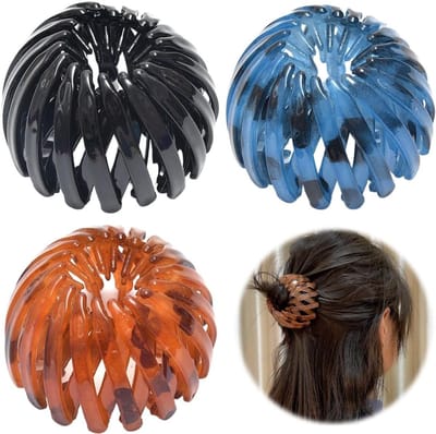 Vogelnest Haarspeld - Haarclip Accessoires - Haar Styling - Vintage Design - 3 Stuks - Effene Kleuren