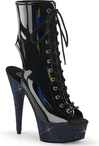 Pleaser - BEJEWELED-1016-6 Plateau Laarzen - US 5 - 35 Shoes - Zwart