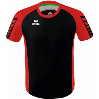 Erima Six Wings Shirt Korte Mouw Kinderen - Rood / Zwart | Maat: 140