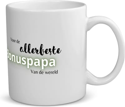 Akyol - voor de allerbeste bonuspapa van de wereld koffiemok - theemok - Papa - de beste bonusvader - vader cadeautjes - vaderdag - verjaardagscadeau - verjaardag - cadeau - geschenk - kado - gift - vader artikelen - 350 ML inhoud