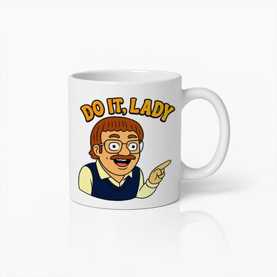 330ml "Doe Het, Dame" Grappige Cartoon Mok – Humoristisch Cadeau voor Koffie- en Theeliefhebbers – Duurzame Keramische Beker