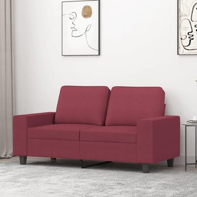 2-zitsbank - Bankstel bank - Ontspannen Zitten - Robuust Metalen Frame - 140 cm Zitbreedte - Wijnrood