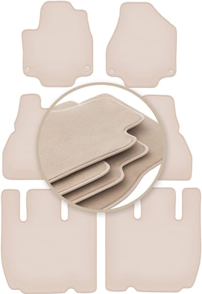 PREMIUM beige vloermatten voor: Chrysler Pacifica II 7 zitplaatsen 2017-