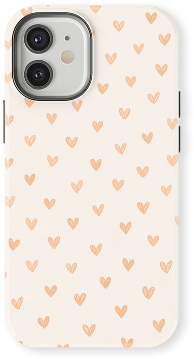 Tough Hoesje met Hartjes geschikt voor iPhone 12 Mini | Little Love Tough Case Geschikt voor Mag | Hartjes Print Backcover geschikt voor iPhone 12 Mini Blush Hearts