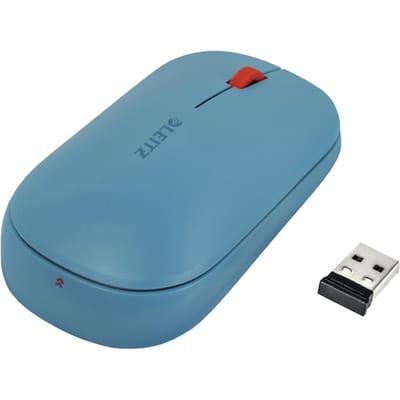 Leitz Cosy Draadloze Muis - Bluetooth of 2,4 GHz - USB-A - Inclusief Batterij - Sereen Blauw