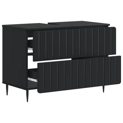 vidaXL - Wastafel - kabinet - voor - de - badkamer - ZWOLLE - Zwart