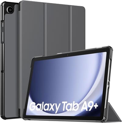 Ntech Tablet Hoes Geschikt voor Samsung Galaxy Tab A9 Plus / A11 Plus hoes Trifold Bookcase - Grijs