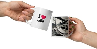 De2pktjes - I Love Citroën 2CV France 3 Mok – 300 ml: De Perfecte Mok voor de Echte 2CV Fan!