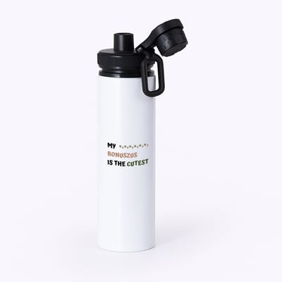 Hacebo® - my bonuszus is the cutest waterfles met draaidop zwart - Zus - schattige bonuszus - verjaardagscadeau - verjaardag - cadeau - cadeautje voor zus - zus artikelen - kado - geschenk - gift - water fles - 850ML