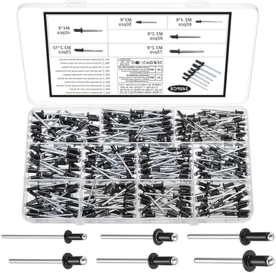 340-delige Aluminium Blind Rivet Set voor Metaal, Hout en Plastic - Pop Rivetten Assortiment met Diverse Maten (M2.4, M3, M3.2, M4)