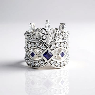 Cavill - Zilveren Ring met Witte Topaas 0,28 ct - Marquise Slib - Rhodium Sterling Zilver - Elegant Sieraad met Ioliet & Zirkonia 1,57 ct