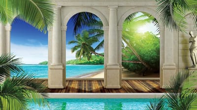Tropical Beach Photo Wallcovering